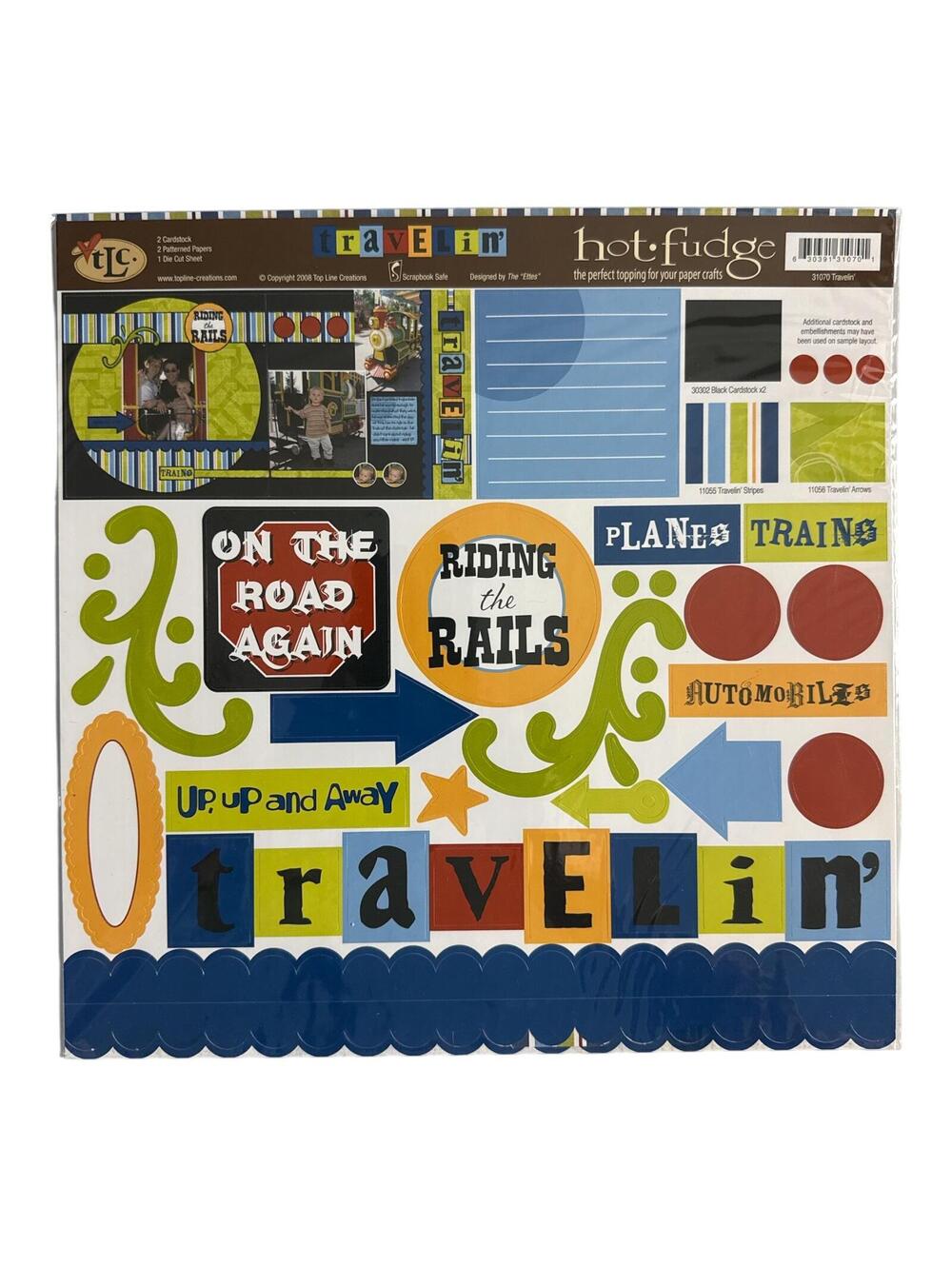 TLC 2008 Hot Fudge Travelin' Scrapbook Paper Kit New with Tags
